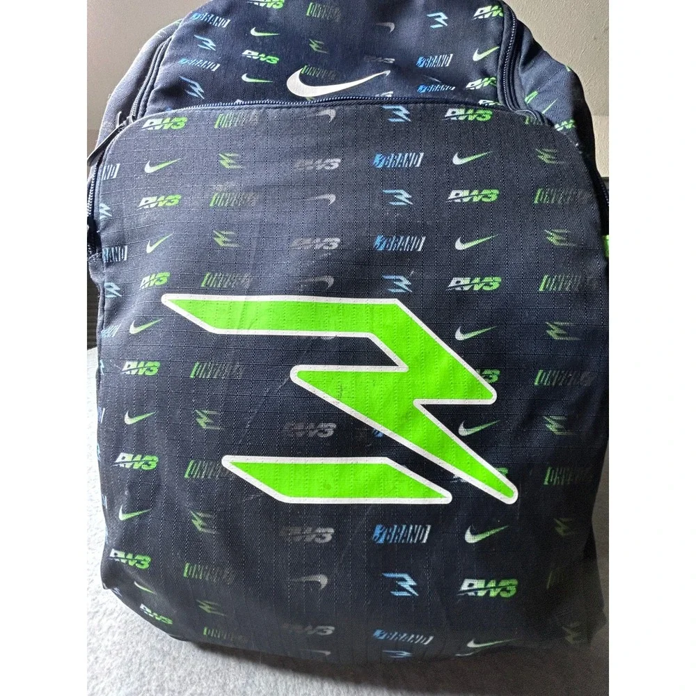 Nike Russell Wilson 3Brand Backpack Black Lime Green Blue